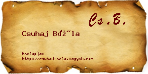 Csuhaj Béla névjegykártya