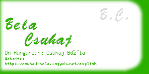 bela csuhaj business card